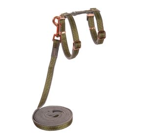 Rogz UrbanCat Control Harness and Lead Olive Twist scaled e1729245072224